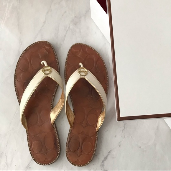 Coach Shoes - Coach Leather Flip Flops